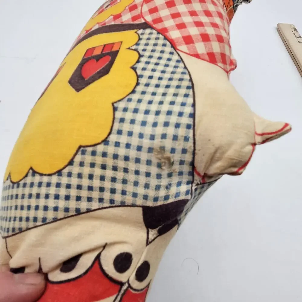 Vintage Raggedy Ann Style Stuffed Cloth Pillow Doll Handmade Cut‎ & Sew Folk Art